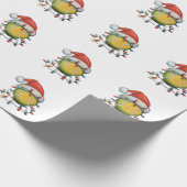 Tennis Kerstmis Kerstverlichting Santa Hat Sports Cadeaupapier (Hoek)