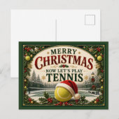 Tennis Kerstmis met bal kerstmuts Briefkaart (Voorkant / Achterkant)