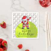 Tennis Kerstmis met Ball en Racket met Santa Servet (Insitu)