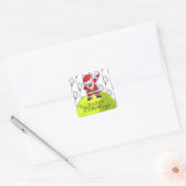 Tennis Kerstmis met Ball en Racket met Santa Vierkante Sticker (Envelop)