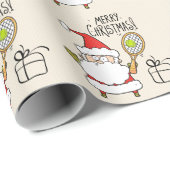 Tennis Kerstmis met de Kerstman Cadeaupapier (Rol Hoek)