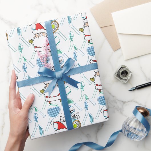 Tennis Kerstmis met de Kerstman Cadeaupapier (Geschenken)