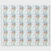 Tennis Kerstmis met de Kerstman Cadeaupapier (Vlak)