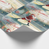 Tennis Kerstmis met de Kerstman die op het hof die Cadeaupapier (Hoek)