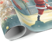 Tennis Kerstmis met de Kerstman die op het hof die Cadeaupapier (Rol Hoek)