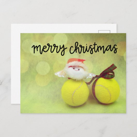 Tennis Kerstmis met kerstman Briefkaart (Voorkant / Achterkant)