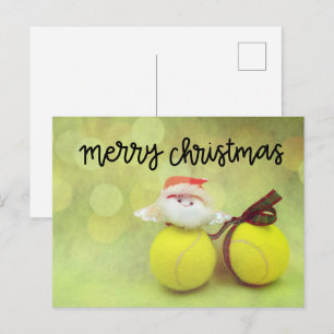 Tennis Kerstmis met kerstman Briefkaart