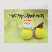 Tennis Kerstmis met kerstman Briefkaart (Voorkant)