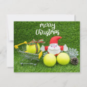 Tennis Kerstmis met kerstman en tennisbal (Voorkant)