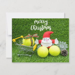 Tennis Kerstmis met kerstman en tennisbal