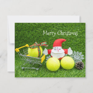 Tennis Kerstmis met kerstman en tennisbal