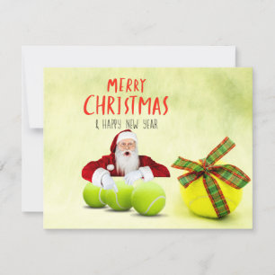 Tennis Kerstmis met kerstman Kaart