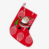 Tennis Kerstmis met kerstman Kleine Kerstsok (Voorkant (Hangend))