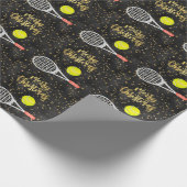 Tennis Kerstmis met racket en bal Cadeaupapier (Hoek)