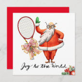 Tennis Kerstmis met Racket en Kerstkrans Feestdagenkaart (Voorkant / Achterkant)