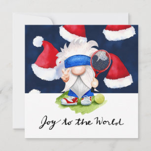 Tennis Kerstmis met Racket en Kerstmis thema Feestdagenkaart
