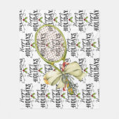 Tennis Kerstmis met Racket waterverf Fleece Deken (Voorkant)