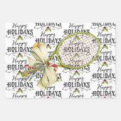 Tennis Kerstmis met Racket waterverf Inpakpapier Vel (Voorkant)