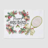 Tennis Kerstmis met Racket waterverf Tissuepapier (Voorkant)