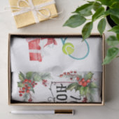 Tennis Kerstmis met Racket waterverf Tissuepapier (Geschenk)