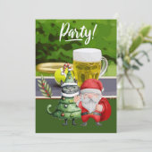 Tennis Kerstmis met Sinterklaas bal en bier Kaart (Staand voorkant)