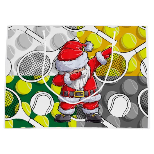 Tennis Kerstmis met Sinterklaas en racket Groot Cadeauzakje (Voorkant)