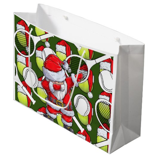 Tennis Kerstmis met Sinterklaas en racket Groot Cadeauzakje (Voorkant Gekanteld)