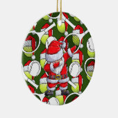 Tennis Kerstmis met Sinterklaas en racket Keramisch Ornament (Rechts)