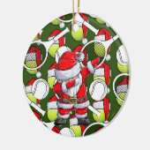Tennis Kerstmis met Sinterklaas en racket Keramisch Ornament (Links)