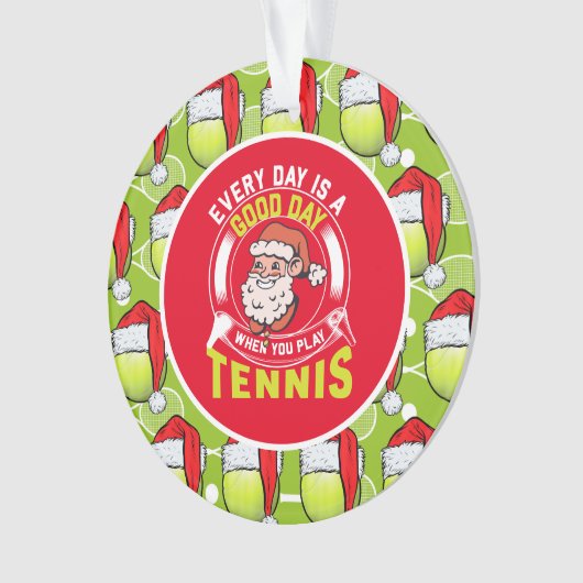 Tennis Kerstmis met Sinterklaas en racket Ornament (voorkant)
