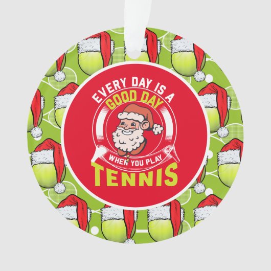 Tennis Kerstmis met Sinterklaas en racket Ornament (voorkant)