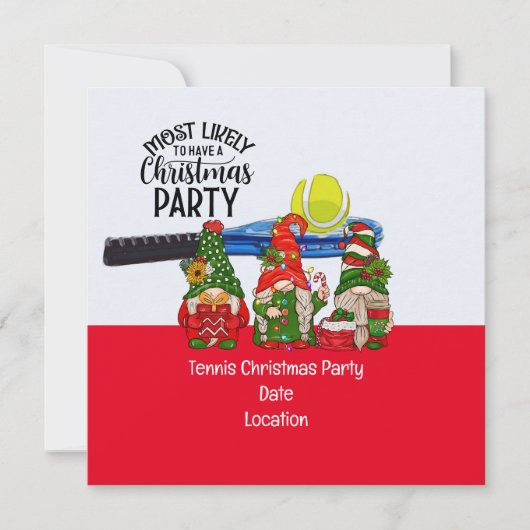 Tennis Kerstmis met Sinterklaas Meestal Waarschijn Kaart (Voorkant)