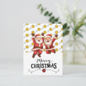 Tennis Kerstmis met Sinterklaas op Ballen Feestdagenkaart (Staand voorkant)