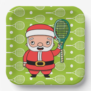 Tennis Kerstmis met Sinterklaas op Ballen Party Papieren Bordje