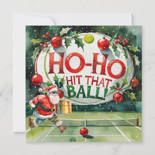 Tennis Kerstmis met Sinterklaas op het veld Feestdagenkaart (Voorkant)