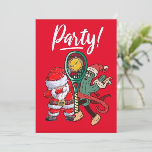 Tennis Kerstmis met Sinterklaasfeest Kaart (Staand voorkant)
