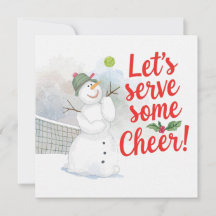 Tennis Kerstmis Met Sneeuwman  Festieve Feestdagen