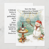 Tennis Kerstmis met Sneeuwman  Kaart (Voorkant / Achterkant)