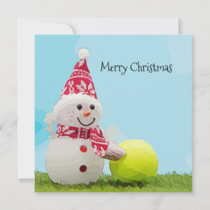 Tennis Kerstmis met Snowman en Tennis Kaart