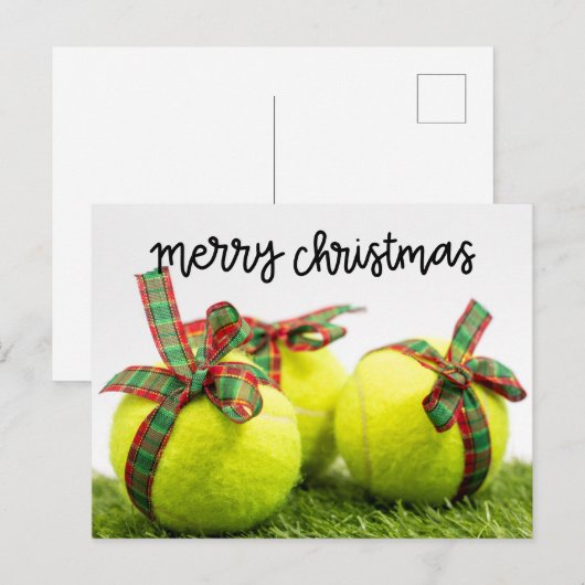 Tennis Kerstmis met Tennis-bal en cadeautjes Kaart (Voorkant / Achterkant)
