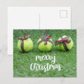 Tennis Kerstmis met Tennis ball en cadeaus Postca Briefkaart (Voorkant / Achterkant)