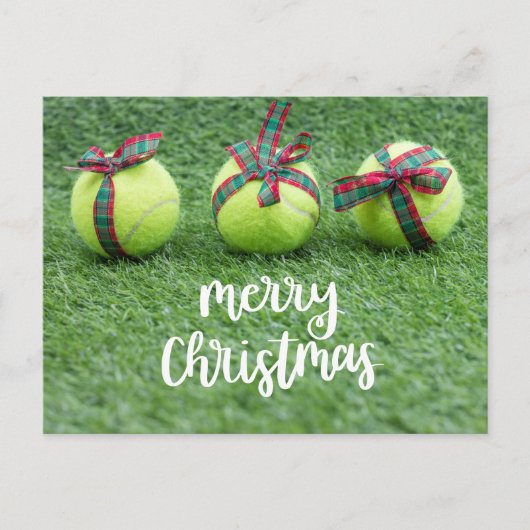 Tennis Kerstmis met Tennis ball en cadeaus Postca Briefkaart (Voorkant)