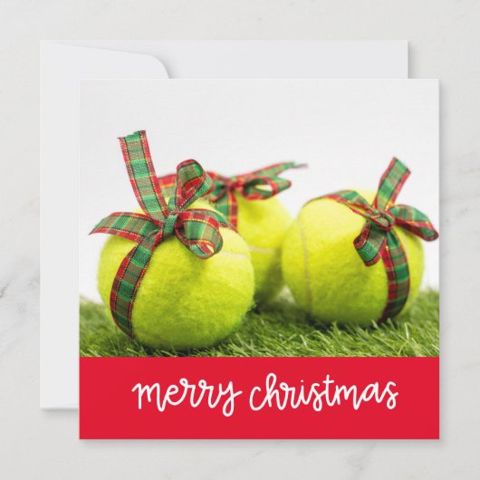 Tennis Kerstmis met Tennis ball Kaart (Voorkant)