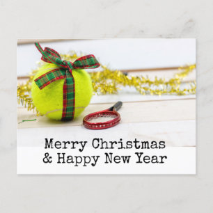 Tennis Kerstmis met tennis thema Feestdagenkaart