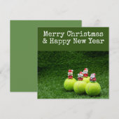 Tennis Kerstmis met tennis thema Feestdagenkaart (Voorkant / Achterkant)