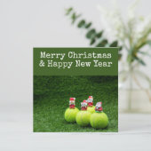 Tennis Kerstmis met tennis thema Feestdagenkaart (Staand voorkant)
