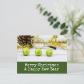 Tennis Kerstmis met tennis thema Feestdagenkaart (Staand voorkant)
