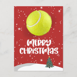 Tennis Kerstmis met tennisbal en kerstman Briefkaart