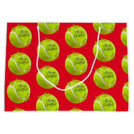 Tennis Kerstmis met tennisbal en kerstman Groot Cadeauzakje