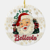 Tennis Kerstmis met tennisbal en kerstman Keramisch Ornament (Achterkant)